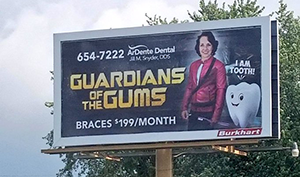 Photo via https://ca.movies.yahoo.com/guardians-gums-tartar-wars-movie-loving-dentists-billboards-go-viral-220040631.html