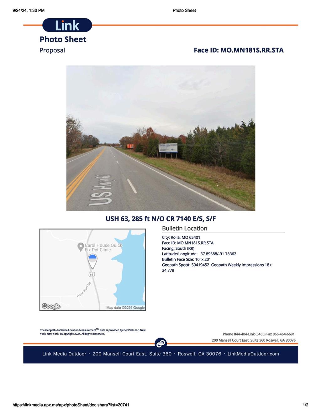 Photo of a billboard in Centerville