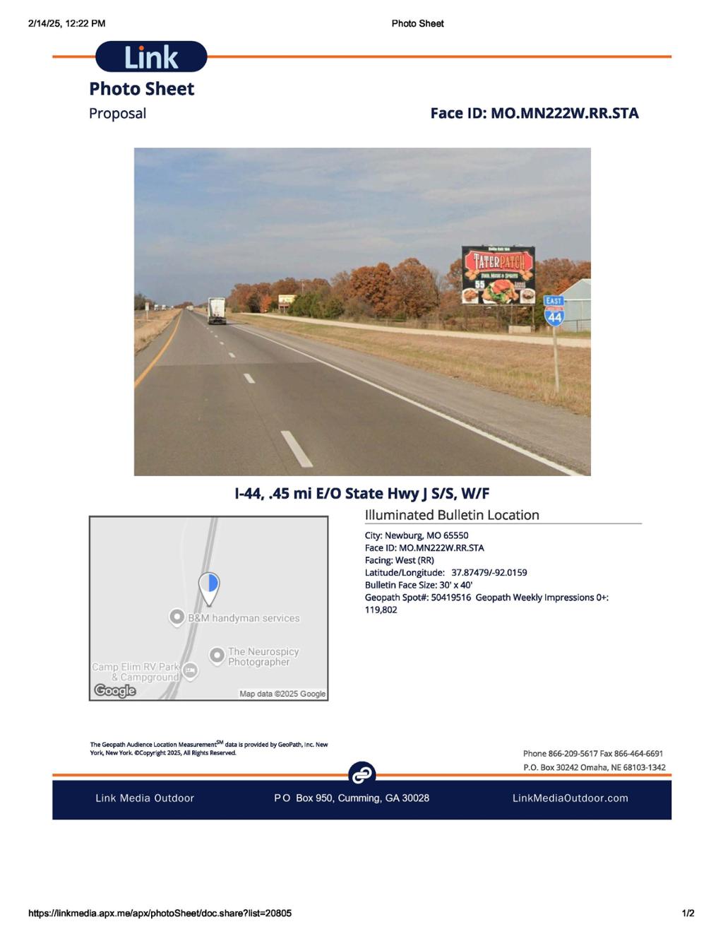 Photo of a billboard in Beulah