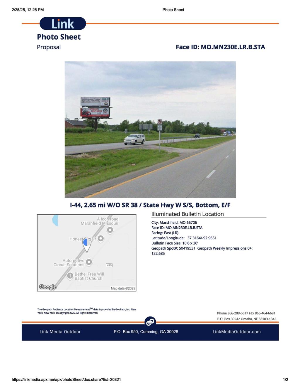 Photo of a billboard in Vanzant