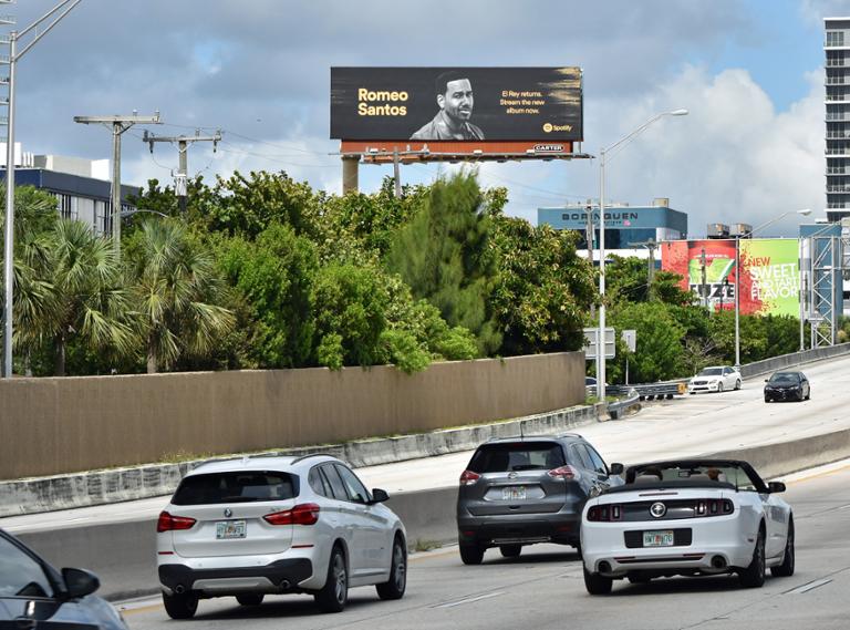 Photo of an outdoor ad in Miami Beach