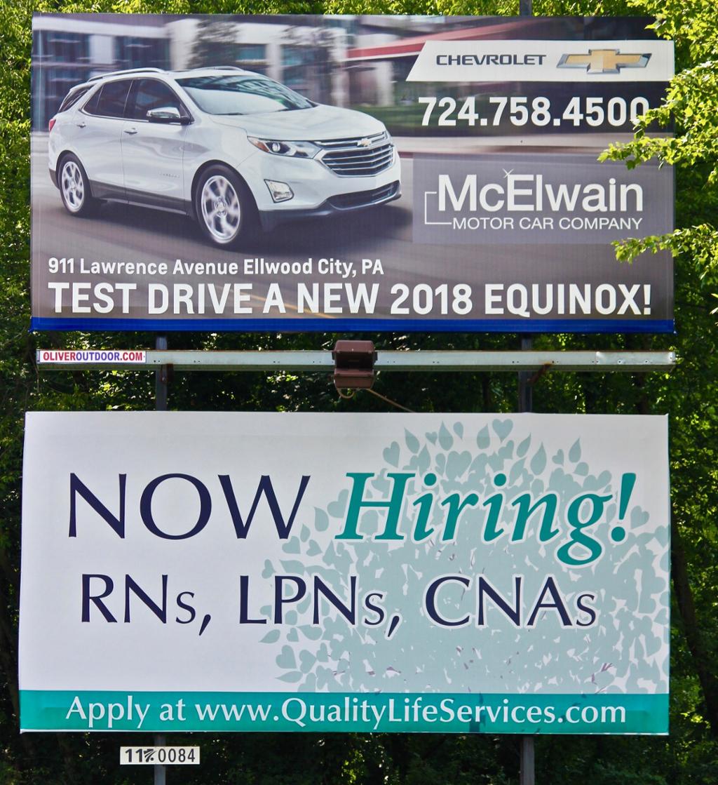 Photo of a billboard in West Pittsburg